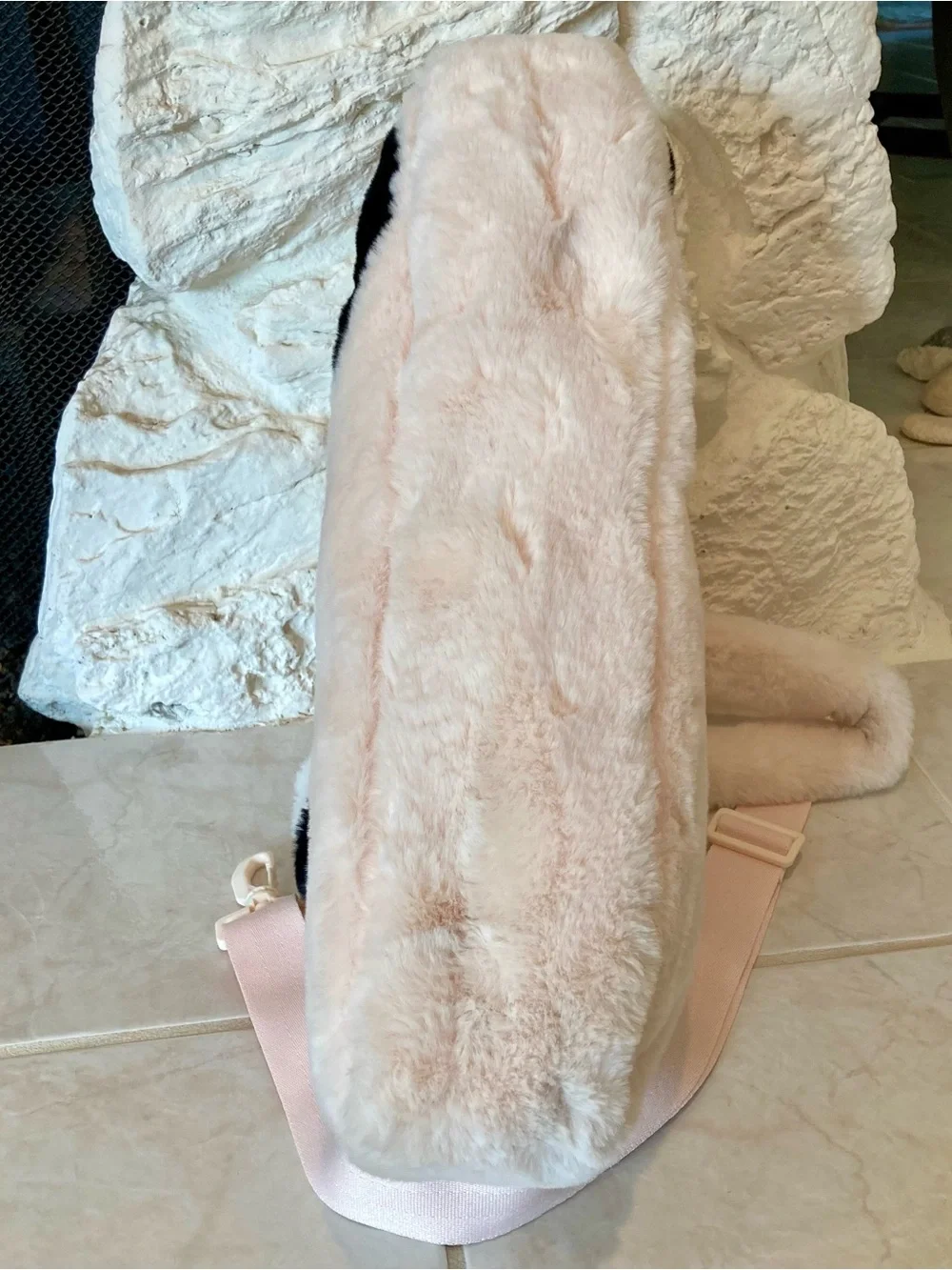NWT Nike Sportswear Faux Fur Tote (10L capacity) in the 'Guava Ice/Black